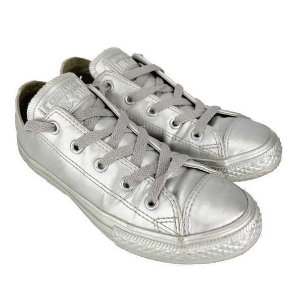 CONVERSE Chuck Taylor All Star Classic Silver Kids Sneakers Size US 2 - Picture 12 of 15